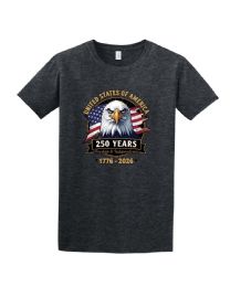 12 Pieces UNITED STATE OF AMERICAN 250 Freedom & Independence USA Eagle Dark Heather Color T-Shirt M/L/XL - Patriotic Tees