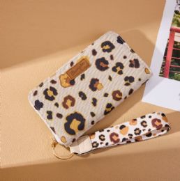 4 Pieces Wrangler Leopard Print Wallet/Wristlet - Beige - Leather Wallets