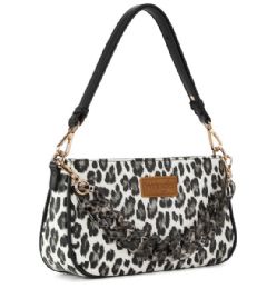 4 Pieces Wrangler Western Leopard Print Shoulder Bag with Chain Detail - Black - Shoulder Bags & Messenger Bags