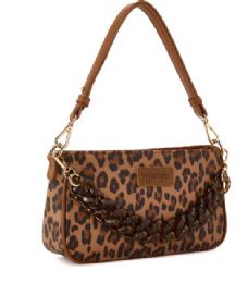 4 Pieces Wrangler Western Leopard Print Shoulder Bag With Chain Detail - Brown - Shoulder Bags & Messenger Bags