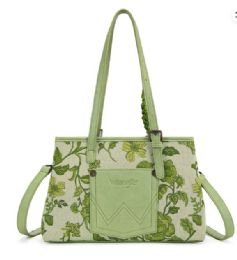 4 Pieces Wrangler Floral Printed Braided Scarf Tote/crossbody Bag - Green - Tote Bags & Slings