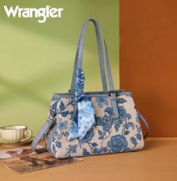 4 Pieces Wrangler Floral Printed Braided Scarf Tote/crossbody Bag - Jean - Tote Bags & Slings
