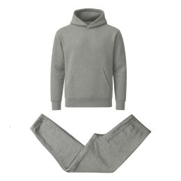 12 Packs Men's Heavyweight Soft Fleece Pullover Hoodie & Jogger Set Heather Gray Size S - Mens Sweat Shirt