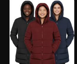 10 Wholesale Women's Winter Hooded Puffer Coat - 3 Colors