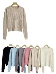 Cable Knit Roundneck Sweater S/m And L/xl