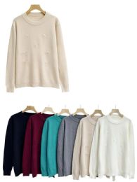 Knitted Sweater With Embroidered Detailing S/m And L/xl