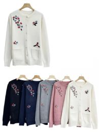 24 Pieces of Floral Embroidered ButtoN-Up Cardigan