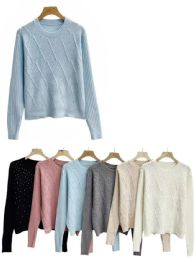 24 Pieces of Roundneck 3d Cable Knit Texture Sweater