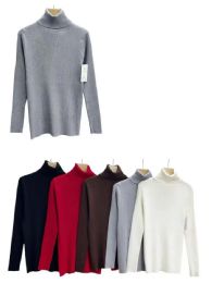 24 Pieces of Longsleeve Turtleneck Sweater Solid Colors
