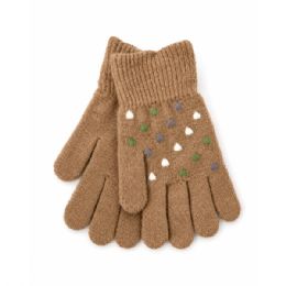 48 Pieces Children's Gloves With A Heart Motif - Fuzzy Gloves