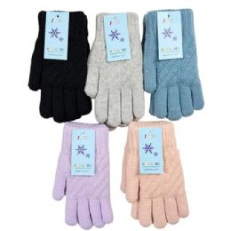 48 Pieces Girls FleecE-Lined Winter Gloves - Fuzzy Gloves