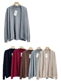 24 Pieces of Longsleeve Openfront Cardigan With Front Pockets