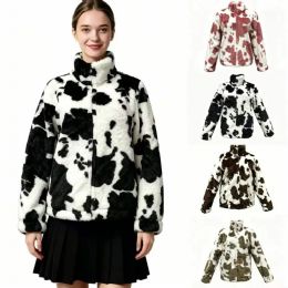 24 Pieces of Cowprint Turtleneck Jacket