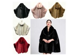 24 Pieces of Women's Faux Fur Cape Coat