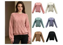 24 Pieces Women's Leaf Cable Knit Sweater - Womens Sweaters & Cardigan