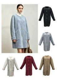 24 Pieces Women's Wool Coat with Gold Buttons - Women's Winter Jackets