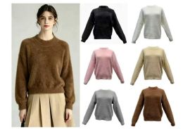 24 Pieces Women's Fur-Like Longsleeve Sweater - Womens Sweaters & Cardigan