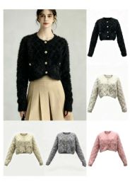 24 Pieces Women's Button-front Short Cardigan - Womens Sweaters & Cardigan