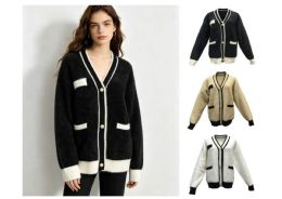 24 Pieces Women's Button-front V-Neck Cardigan - Womens Sweaters & Cardigan