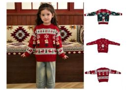 24 Wholesale Girl's Crewneck Christmas Sweater