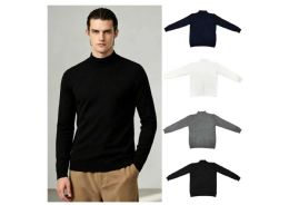 24 Pieces Men's Crewneck Solid Color Sweater - Mens Sweat Shirt