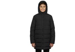 10 Wholesale Youth Winter Hooded Puffer Coat - Black