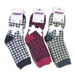 36 Pieces Women's Warm Printed Socks Assorted Colors - Womens Crew Sock