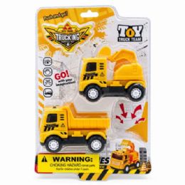 24 pieces Push And Go Construction Truck Vehicle Toy Set - Car, Planes, Trains & Bikes