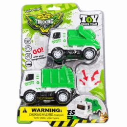 24 pieces Push And Go Recycling Garbage Truck Vehicle Toy Set - Car, Planes, Trains & Bikes