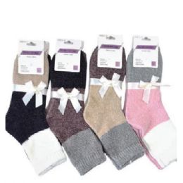 72 Pieces Women's Chenille MiD-Calf Crew Socks Assorted - Womens Crew Sock