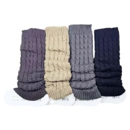 72 Pieces Women's Ribbed-knit leg warmers assorted colors - Womens Crew Sock