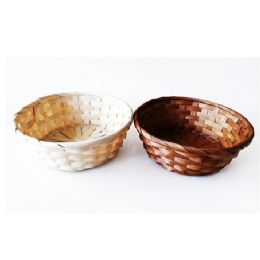 48 Pieces 9" Round Bamboo Trays 3" Deep - Serving Trays