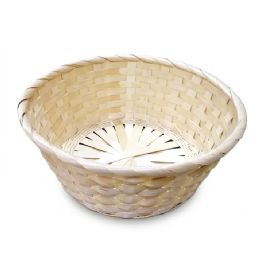48 Pieces 10.25" Round Bamboo Baskets 4.75" Deep - Serving Trays