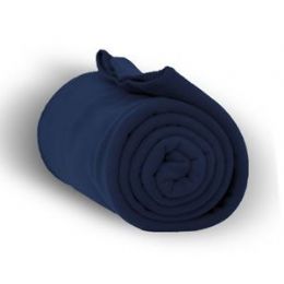 24 Wholesale Fleece Blankets/throw - Navy