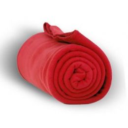 24 Wholesale Fleece Blankets/throw - Red