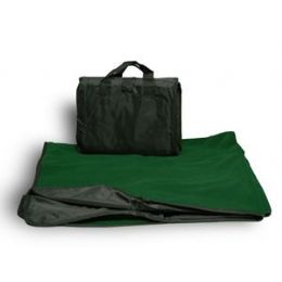 24 Wholesale Fleece Picnic Blanket - Forest Green