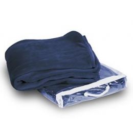 24 Units of Micro Plush Coral Fleece Blanket - Navy - Micro Plush Blankets