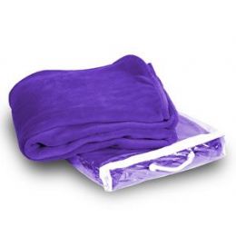 24 Wholesale Micro Plush Coral Fleece Blanket - Purple