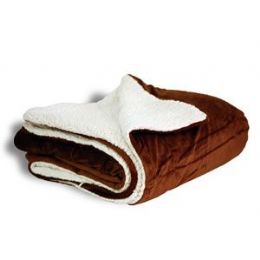 10 Wholesale Micro Mink Sherpa Blankets - Chocolate