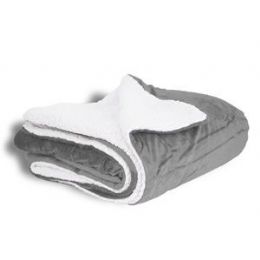 10 Bulk Micro Mink Sherpa Blankets - Gray