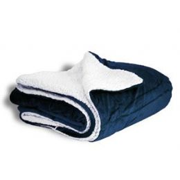 10 Wholesale Micro Mink Sherpa BlanketS- Navy