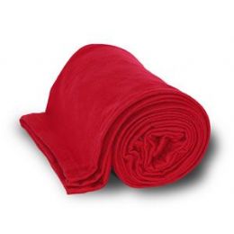 24 Wholesale Jersey Fleece Throws / Blankets - Red