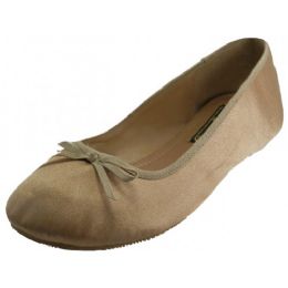 18 Wholesale Women's Satin Ballet Flat Shoes ( * Gold Color )