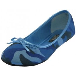 18 Wholesale Women's Camouflage Ballet Flats ( Blue Color Only)