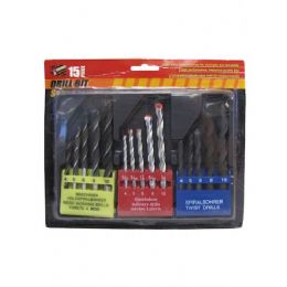 24 Wholesale Set Of 15 Assorted Drill Bits
