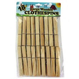 72 Wholesale 18pk Wooden Clothespin