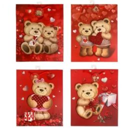144 Pieces 10.24x3.94x12.6 Inch Valentine Gift Bag - Valentine Gift Bag's