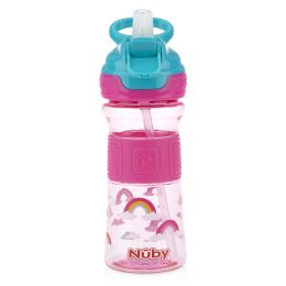12 pieces Nuby Push Button FliP-It Soft Spout On The Go Cup - Pink Rainbow - Baby Accessories