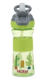 12 pieces Nuby Push Button FliP-It Soft Spout On The Go Cup - Green Cactus - Baby Accessories