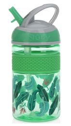 12 pieces Nuby FliP-It Freestyle Hard Straw Cup - Green Leaves - Baby Accessories